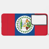 Samsung Galaxy S21 Ultra Hoesje met Belize-vlag (Linkerkant)