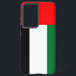 Samsung Galaxy S21 Ultra Hoesje U A E<br><div class="desc">Introductie van ons Samsung Galaxy S21 Ultra hoesje met de vlag van de Verenigde Arabische Emiraten (VAE), ontworpen om bescherming te combineren met een viering van het erfgoed van de Emiraten! Dit hoesje is gemaakt met zorgvuldige aandacht voor detail en toont met trots de vlag van de VAE, die de...</div>