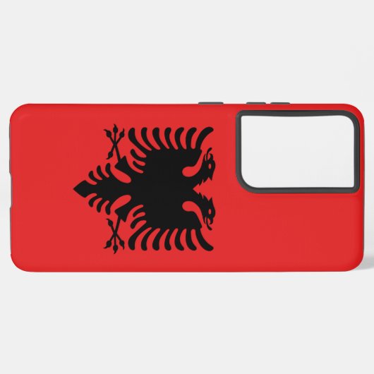 Samsung Galaxy S21 Ultra Hoesje Vlag van Albanië (Linkerkant)