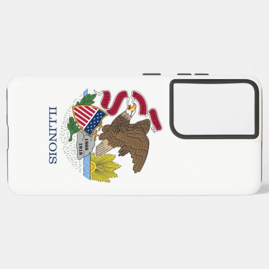 Samsung Galaxy S21 Ultra Hoesje Vlag van Illinois (Linkerkant)