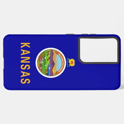 Samsung Galaxy S21 Ultra Hoesje Vlag van Kansas (Linkerkant)