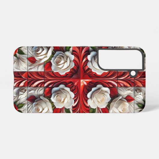 Samsung Galaxy S22 Hoesje met Engelse Rozen (Achterkant horizontaal)