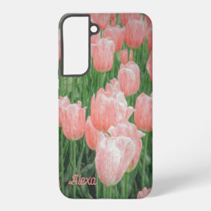 Samsung Galaxy S22+ Hoesje met roze Tulpen