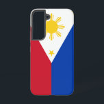 Samsung Galaxy S22 Hoesje Vlag van de Filipijnen<br><div class="desc">Vier uw erfgoed elke dag met dit aangepaste Samsung Galaxy S22-hoesje met de levendige vlag van de Filipijnen! Ontworpen om zowel stijlvolle bescherming als een trots cultureel statement te bieden, toont deze telefoonhoes de iconische elementen van de Filipijnse vlag - gedurfde rode en blauwe banden, drie gouden sterren en de...</div>