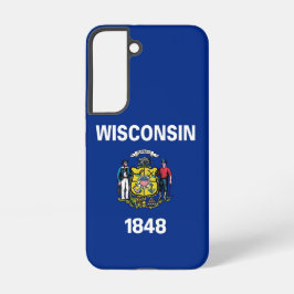 Samsung Galaxy S22 Hoesje Vlag van Wisconsin