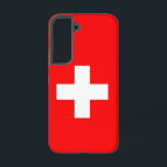 Samsung Galaxy S22 Hoesje Vlag van Zwitserland<br><div class="desc">Introductie van onze Samsung Galaxy S22 cover met de vlag van Zwitserland, ontworpen om bescherming te combineren met een viering van het Zwitserse erfgoed! Deze cover, die met veel aandacht voor details is gemaakt, toont trots het iconische witte kruis op een rode achtergrond van de Zwitserse vlag, en symboliseert de...</div>