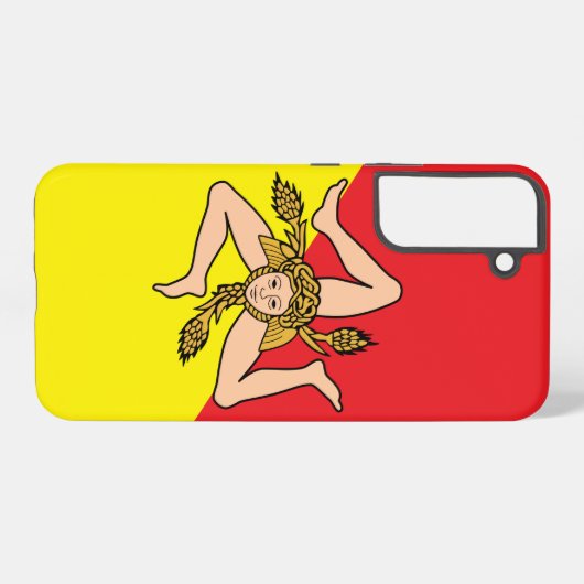 Samsung Galaxy S22 Plus Case Flag of Sicily, Italy Samsung Galaxy Hoesje (Achterkant horizontaal)