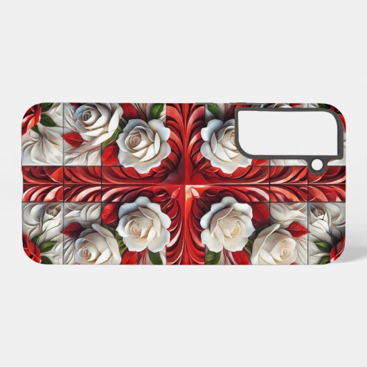 Samsung Galaxy S22 Plus Hoesje Engelse Rozen Samsung Galaxy Hoesje (Achterkant horizontaal)