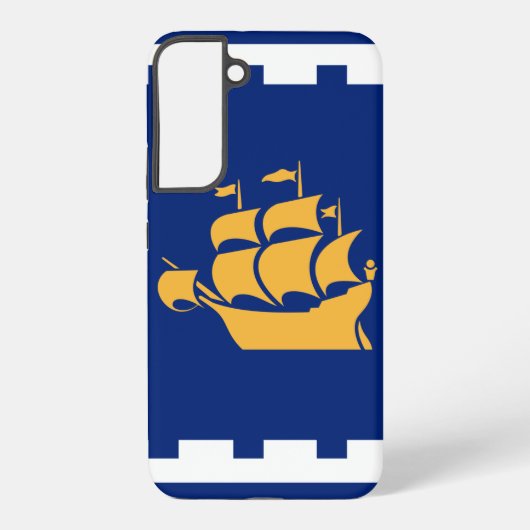 Samsung Galaxy S22 Plus Hoesje Vlag van Quebec Cit (Achterkant)
