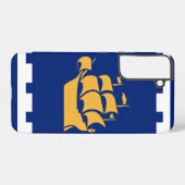 Samsung Galaxy S22 Plus Hoesje Vlag van Quebec Cit (Achterkant horizontaal)