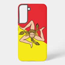 Samsung Galaxy S22 Plus Hoesje Vlag van Sicilië, I
