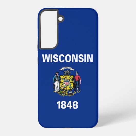 Samsung Galaxy S22 Plus Hoesje Vlag van Wisconsin (Achterkant)