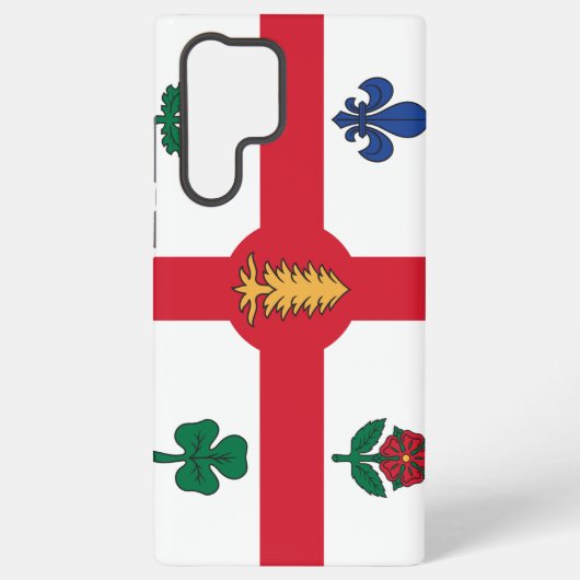 Samsung Galaxy S22 Ultra Case with Montreal flag Hoesje (Achterkant)