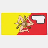 Samsung Galaxy S22 Ultra Case with Sicily flag Samsung Galaxy Hoesje (Achterkant horizontaal)