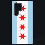 Samsung Galaxy S22 Ultra Hoesje<br><div class="desc">Verhoog je Samsung Galaxy S22 Ultra met onze exclusieve telefoonhoes met de vlag van Chicago! Deze cover, die met veel aandacht voor details is gemaakt, laat met trots de iconische elementen van de vlag van Chicago zien. De vier rode sterren symboliseren een belangrijke gebeurtenis in de geschiedenis van Chicago: Fort...</div>