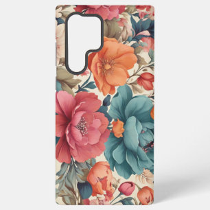 Samsung Galaxy S22 Ultra Hoesje, Bloemen patroon Hoesje