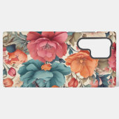 Samsung Galaxy S22 Ultra Hoesje, Bloemen patroon Samsung Galaxy Hoesje (Achterkant horizontaal)