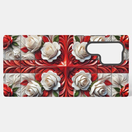 Samsung Galaxy S22 Ultra Hoesje Engelse Rozen (Achterkant horizontaal)