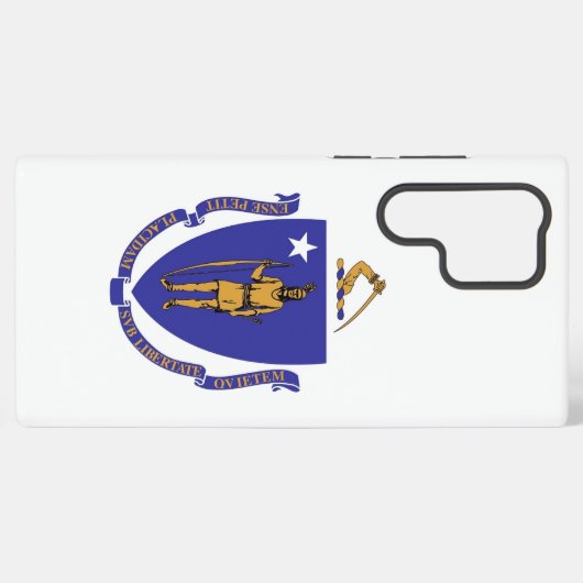 Samsung Galaxy S22 Ultra Hoesje Massachusetts vlag (Achterkant horizontaal)