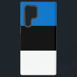 Samsung Galaxy S22 Ultra Hoesje met Estse vlag<br><div class="desc">Bescherm uw Samsung Galaxy S22 Ultra in stijl met dit stijlvolle hoesje met de gedurfde en elegante vlag van Estland. De opvallende horizontale driekleur van blauw, zwart en wit wordt prominent weergegeven en symboliseert de Estse lucht, bodem en nationale aspiratie. Het minimalistische ontwerp zorgt ervoor dat de vlag de centrale...</div>