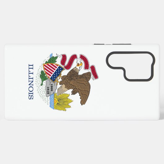 Samsung Galaxy S22 Ultra Hoesje Vlag van Illinois (Achterkant horizontaal)