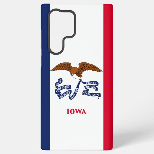 Samsung Galaxy S22 Ultra Hoesje Vlag van Iowa (Achterkant)