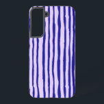Samsung Galaxy telefoonhoesje blauwe strepen Samsung Galaxy Hoesje<br><div class="desc">Samsung Galaxy telefoonhoes met blauwe en paarse strepen</div>