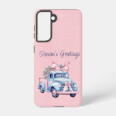 Samsung S21 Girly Roze en Blauw  truck Samsung Galaxy Hoesje (Achterkant)
