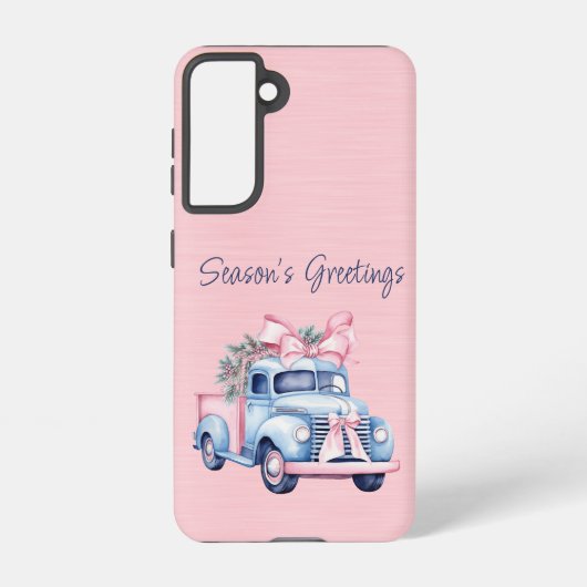 Samsung S21 Girly Roze en Blauw  truck Samsung Galaxy Hoesje (Achterkant)
