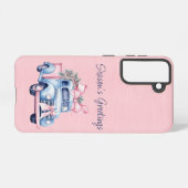 Samsung S21 Girly Roze en Blauw  truck Samsung Galaxy Hoesje (Achterkant horizontaal)