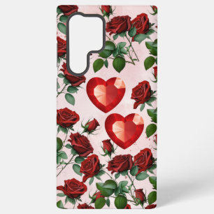 Samsung Telefoonhoes met Hart en Roos Ontwerp – El Galaxy Hoesje