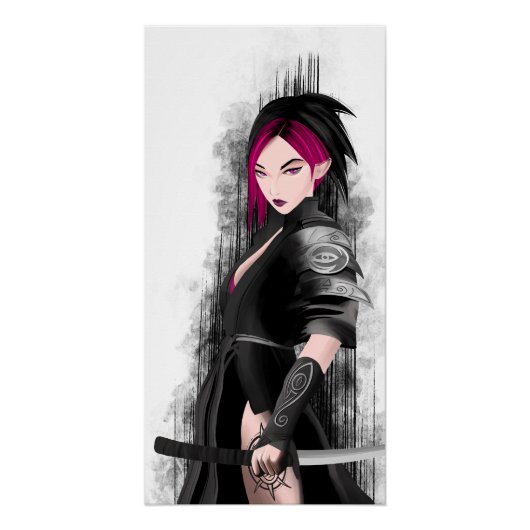 Samuaanse herder met haar zwaard perfect poster (Voorkant)