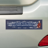 Samuel Adams citeert over onwetendheid en kennis Bumpersticker (Op auto)