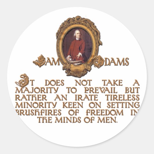 Samuel Adams, Irate en Tireless Guy Ronde Sticker (Voorkant)