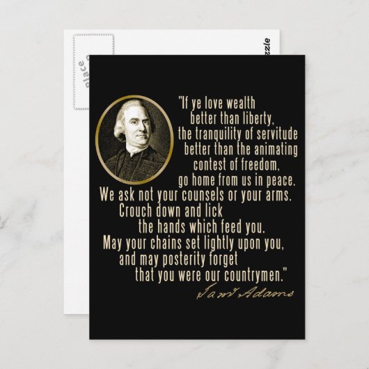 Samuel Adams Quote Briefkaart (Voorkant / Achterkant)