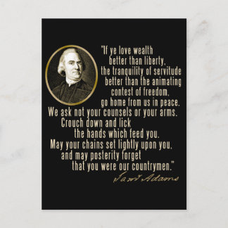 Samuel Adams Quote Briefkaart