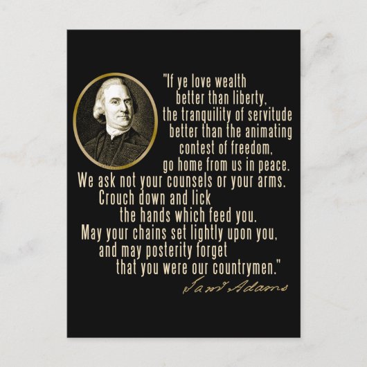 Samuel Adams Quote Briefkaart (Voorkant)