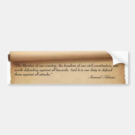 Samuel Adams Quote Bumpersticker (Voorkant)