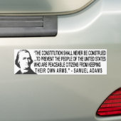 Samuel Adams Quote Bumpersticker (Op auto)