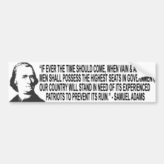 Samuel Adams Quote Bumpersticker (Voorkant)