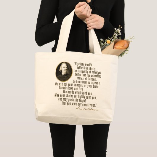 Samuel Adams Quote Grote Tote Bag (Voorkant (product))