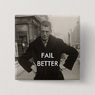 Samuel Beckett - Beter mislukt Vierkante Button 5,1 Cm