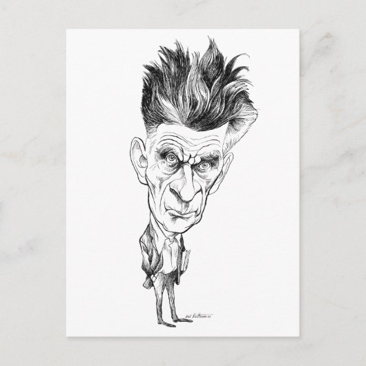 Samuel Beckett Caricature door Edmund S Valtman Briefkaart (Voorkant)