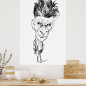 Samuel Beckett Caricature door Edmund S Valtman Poster (Keuken)