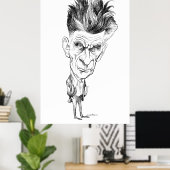 Samuel Beckett Caricature door Edmund S Valtman Poster (Thuiskantoor)