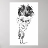 Samuel Beckett Caricature door Edmund S Valtman Poster (Voorkant)