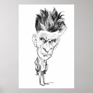 Samuel Beckett Caricature door Edmund S Valtman Poster