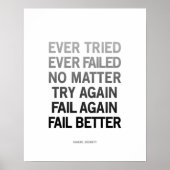 Samuel Beckett citeert poster Zwart-wit (Voorkant)