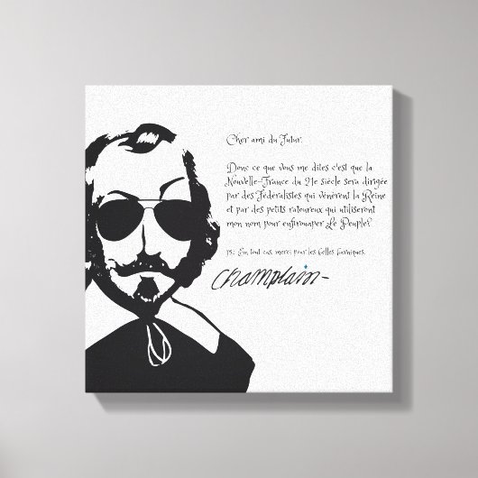 Samuel Chamclear Hipster texte du future+lunettes Canvas Afdruk (Voorkant)