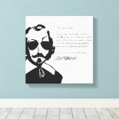 Samuel Chamclear Hipster texte du future+lunettes Canvas Afdruk (Insitu (Houten vloer))